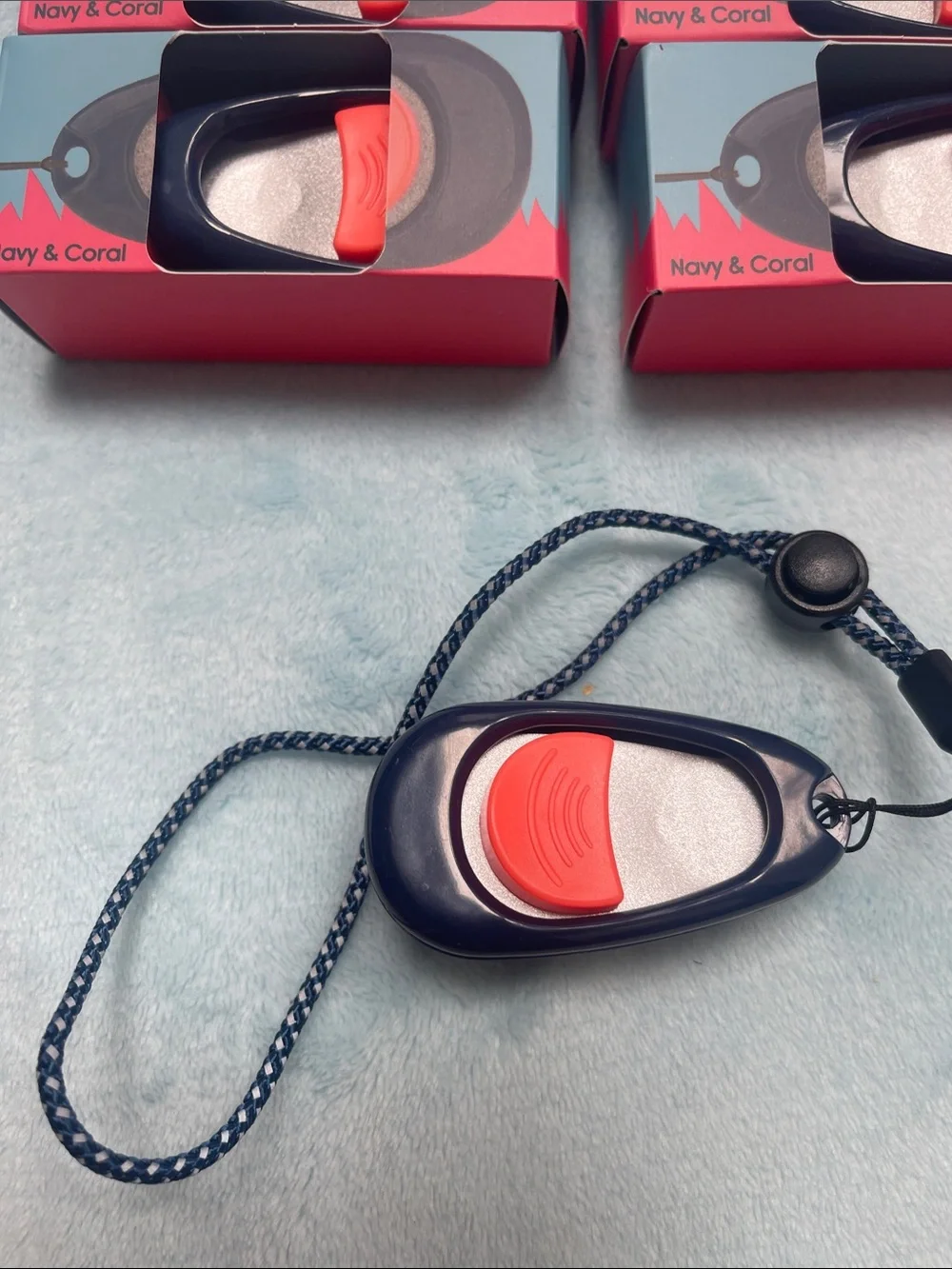 Coach Dog Training Clicker Set in Navy and Coral